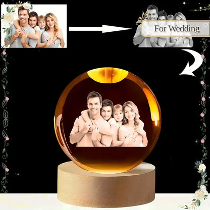 1 customized photo crystal ball 3D carving