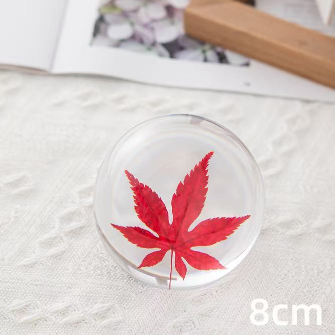 3D Carving Crystal Ball Eternal Flower -80mm Minimalist Dandelion Crystal Ball Decoration