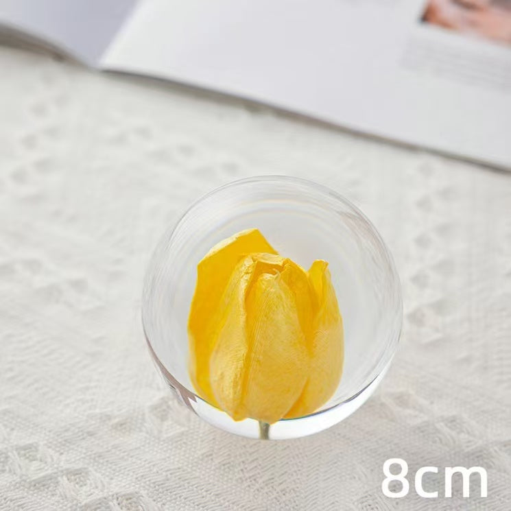 3D Carving Crystal Ball Eternal Flower -80mm Minimalist Dandelion Crystal Ball Decoration