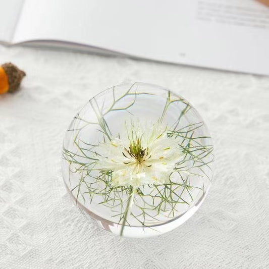 3D Carving Crystal Ball Eternal Flower -80mm Minimalist Dandelion Crystal Ball Decoration
