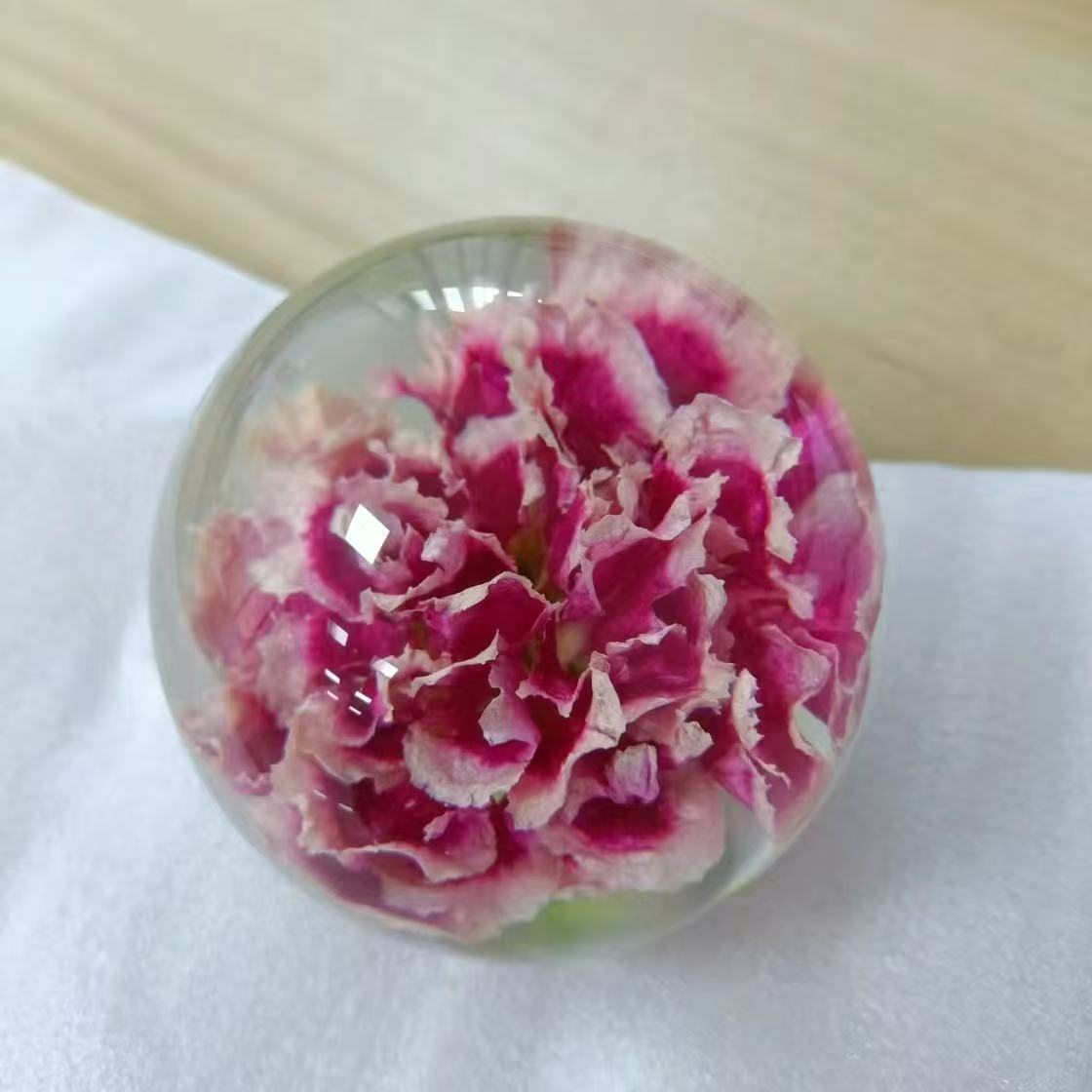 3D Carving Crystal Ball Eternal Flower -80mm Minimalist Dandelion Crystal Ball Decoration