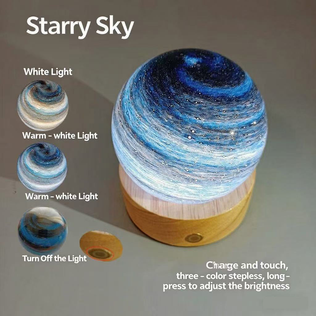 Starry Sky Series 3D Carving Crystal Ball Night Light