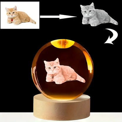 1 customized photo crystal ball 3D carving