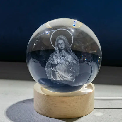 1 customized photo crystal ball 3D carving